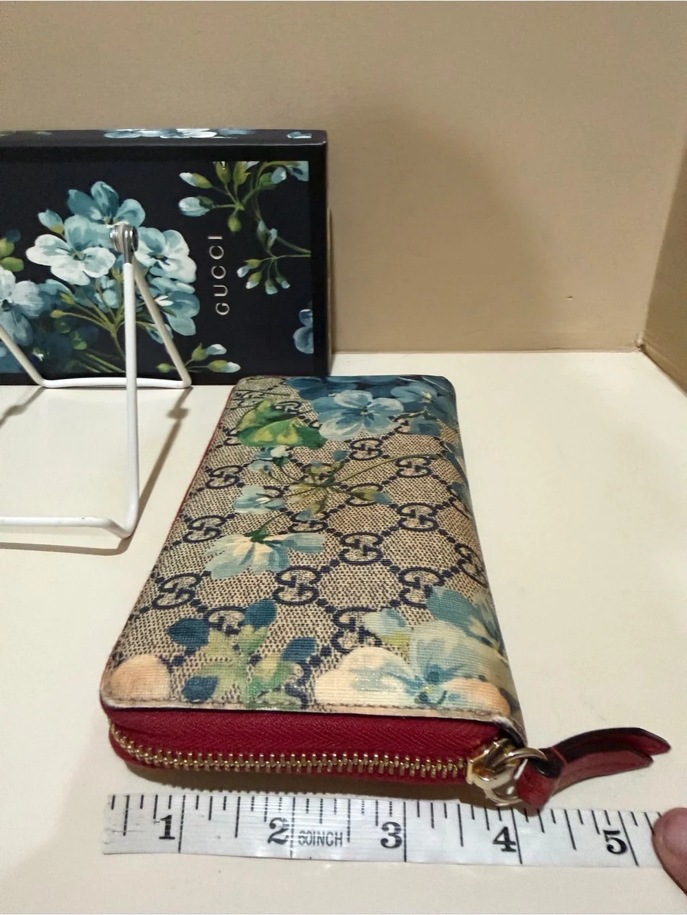 Gucci Beige GG Floral Blooms Zippy Wallet w/box dustbag cards - Picture 14 of 14